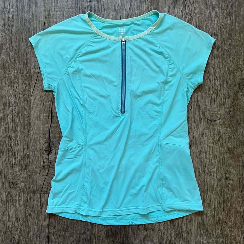 Title Nine Paradigm 1/4 Zip Cycling Short Sleeve Shirt Top Size Small